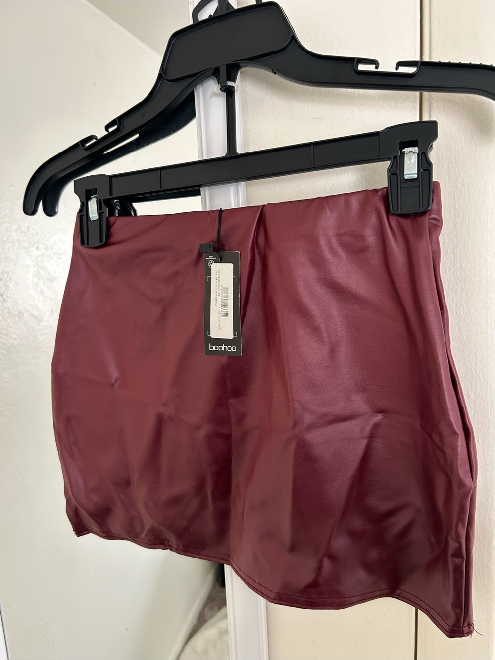 Boohoo Faux Leather Mini Skirt - Wine